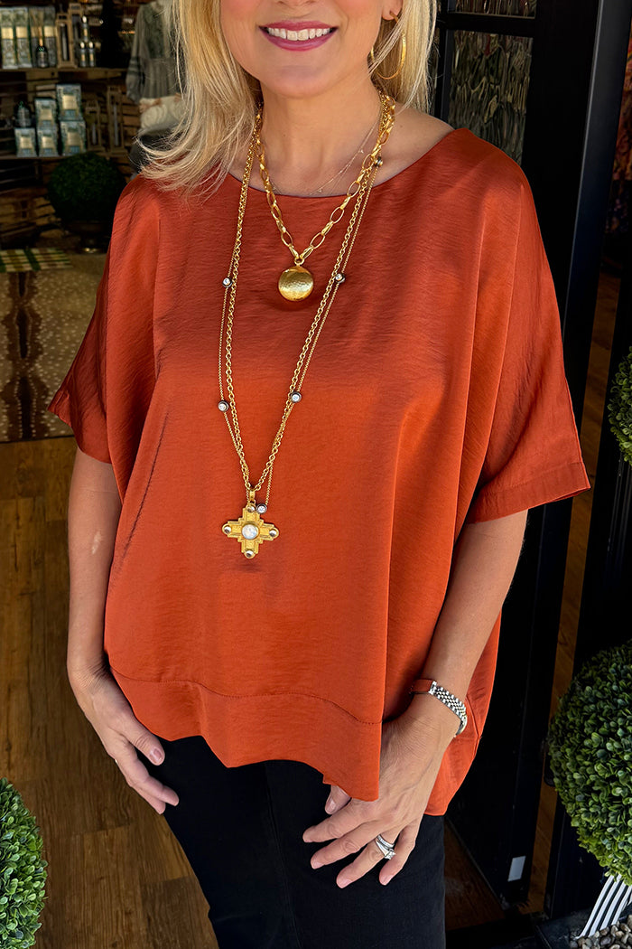 Casual Solid Colors Silky Top