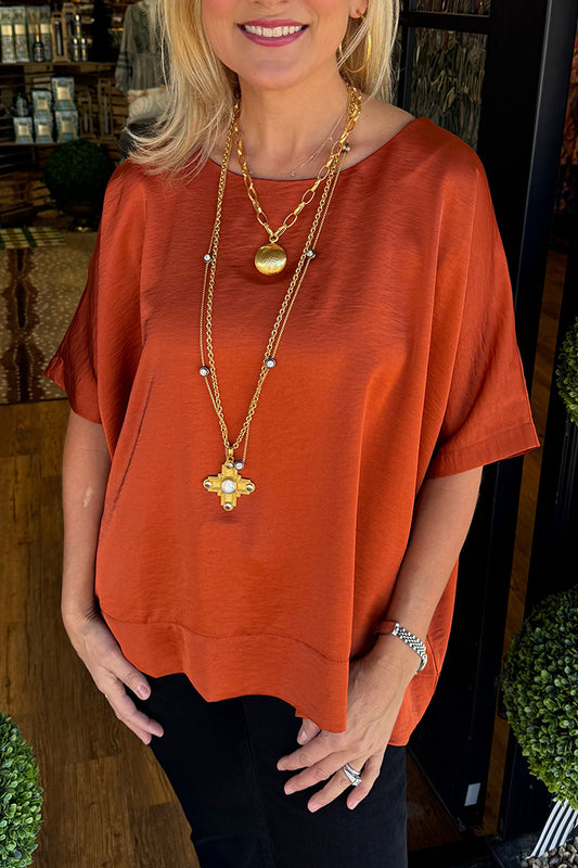 Casual Solid Colors Silky Top