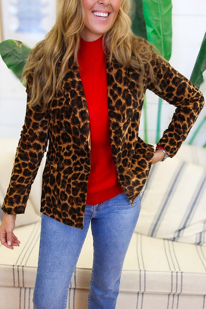 Casual Animal Pattern Blazer
