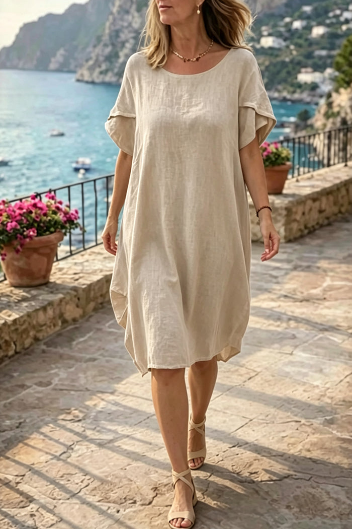Casual Short Sleeve Midi Dress