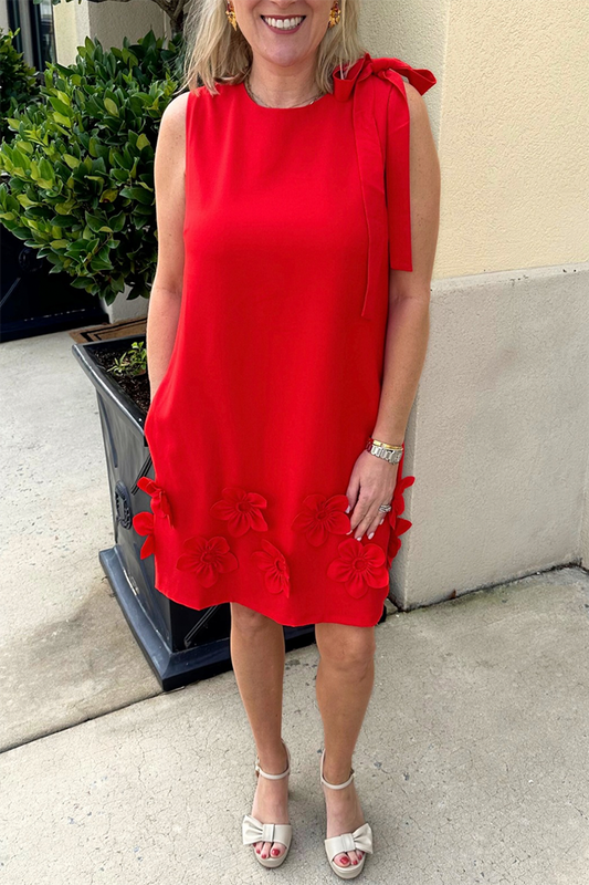 Flowered Hem Cocktail Dress