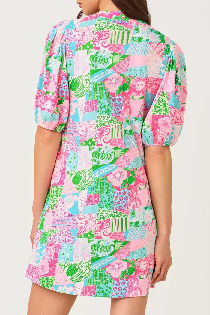 Puff Sleeve Floral Dress