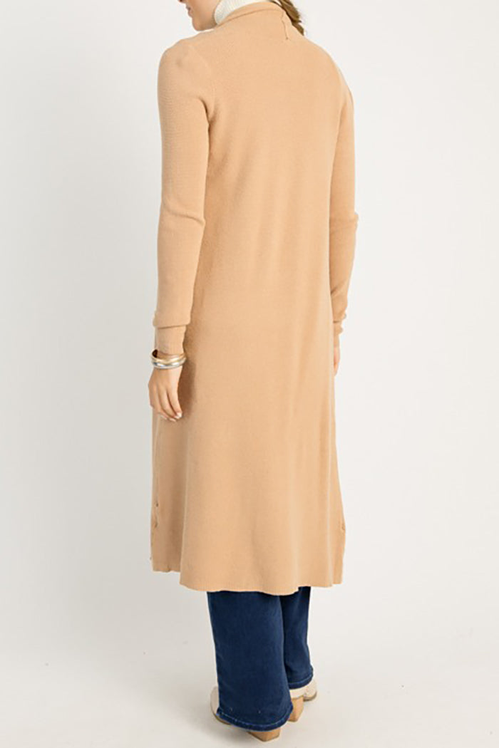 Waffle Knit Long Cardigan