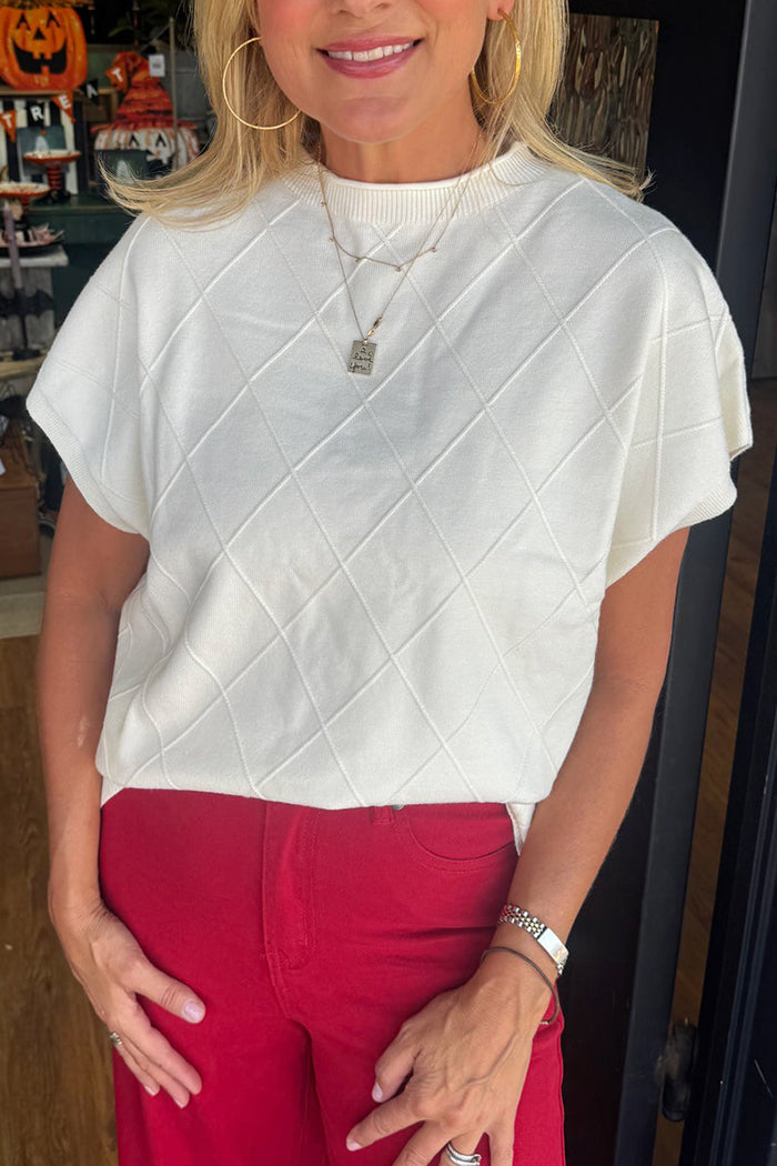 Casual Diamond Patterned Sweater