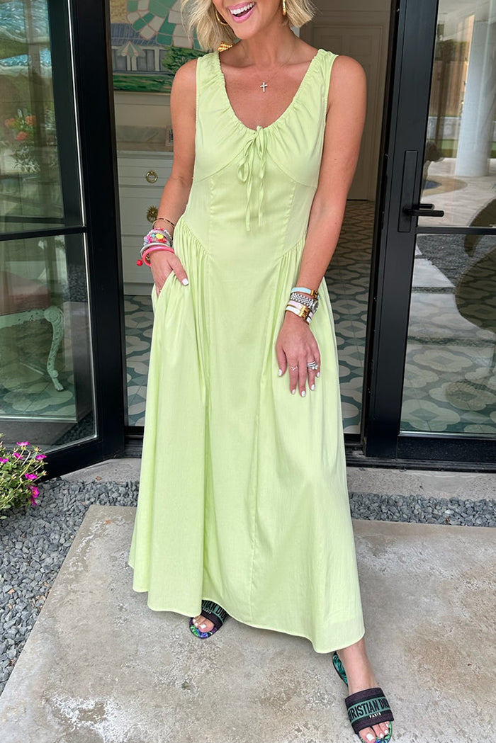 Sorbet Soiree Gathered Neckline Dress
