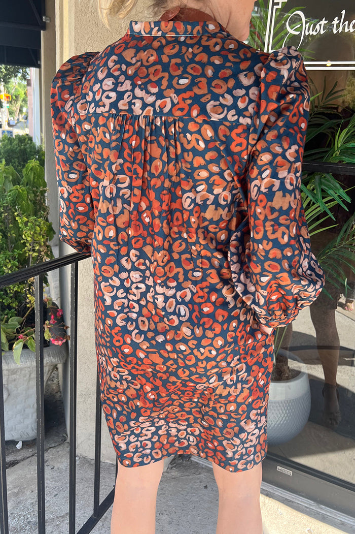 Fall Leopard Corduroy Dress