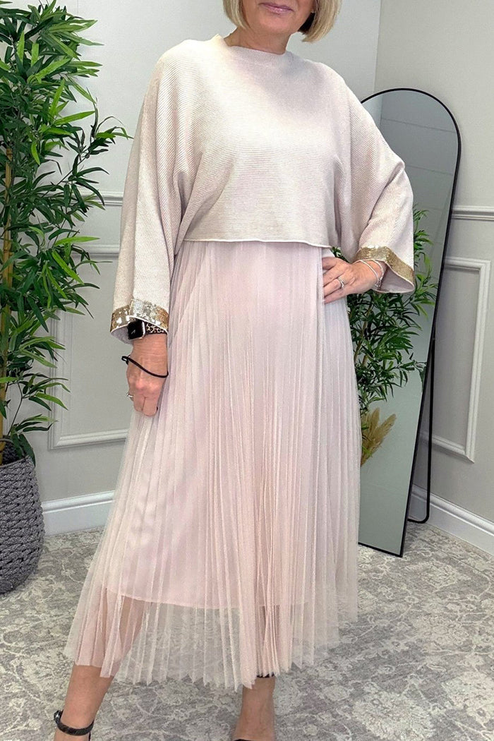 Knit Jumper & Pleated Tulle Dress Set