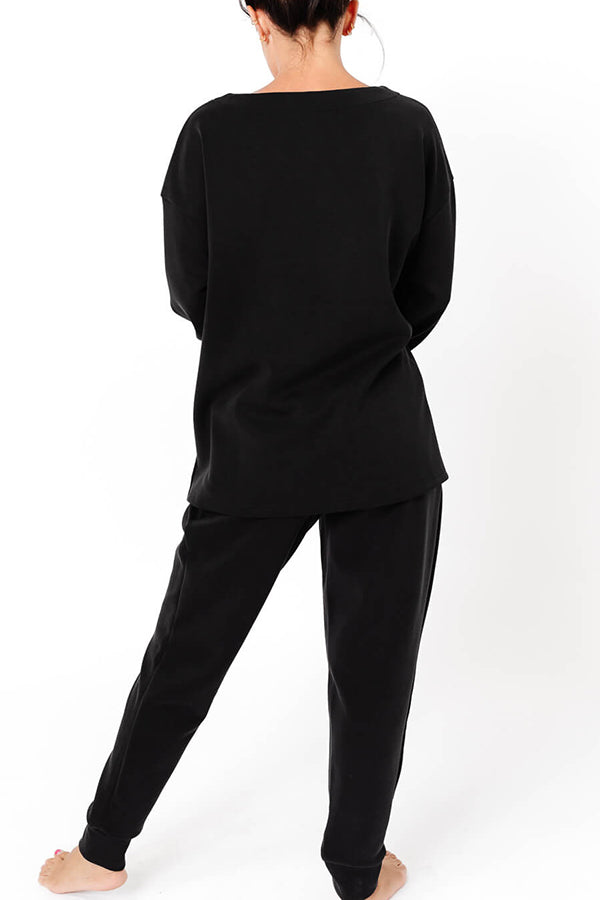 Solid Color Casual Set