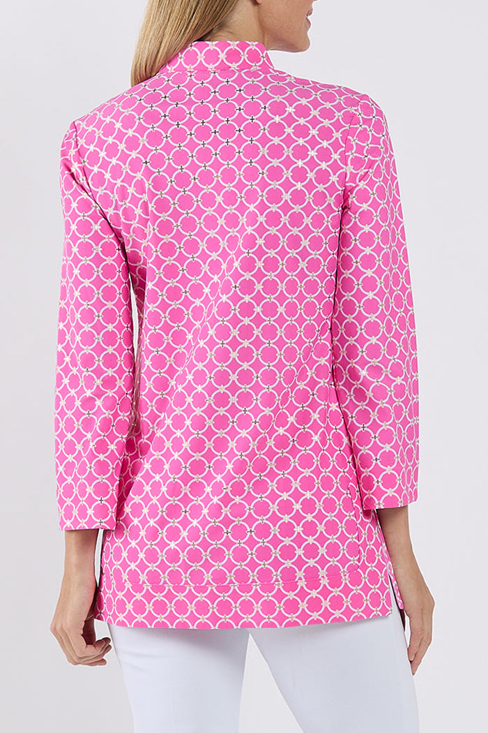 Printed Long Sleeve Side Slit Top