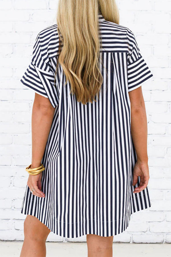 Versatile Pocket Shirt Dress
