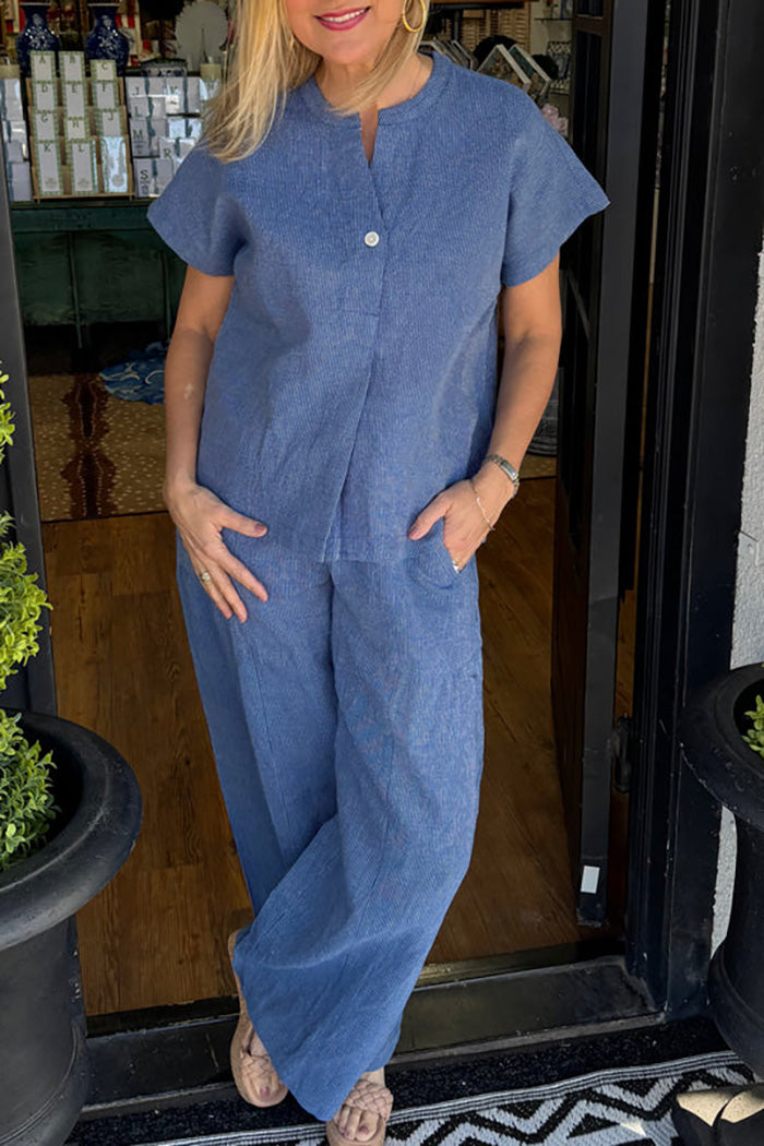 Cap Sleeve Pocketed Two Piece Set