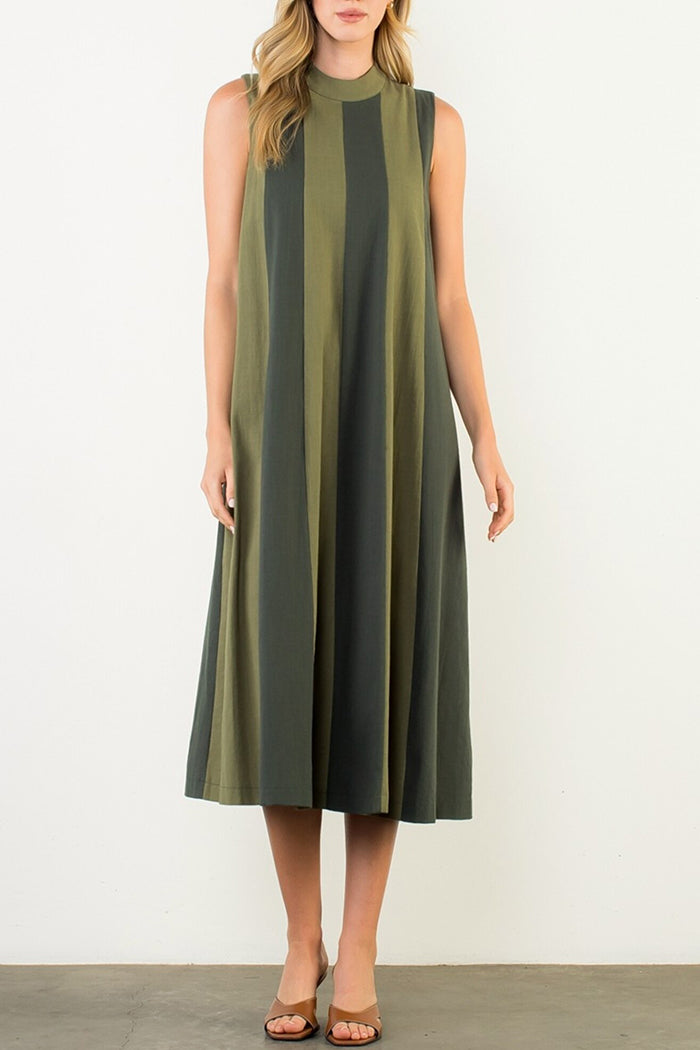 Casual Sleeveless Striped Dress