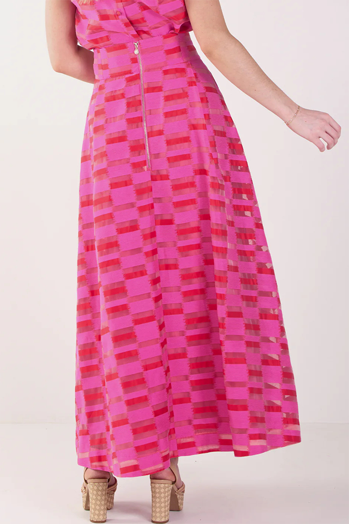 Casual Sunset Stripe Skirt