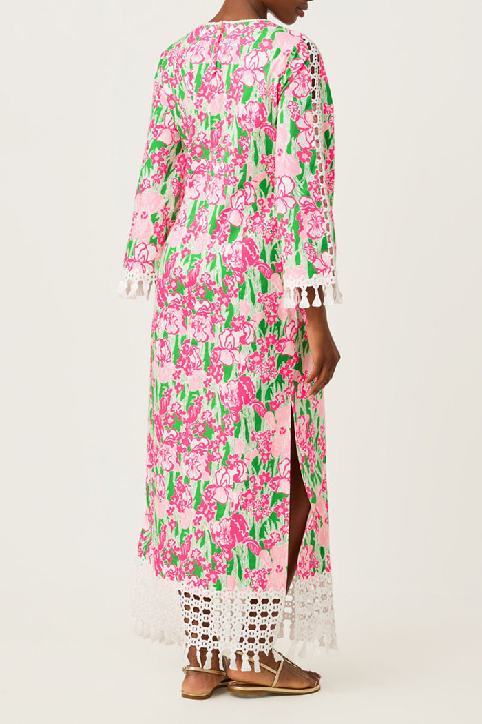 Crochet Trim Floral Maxi Dress