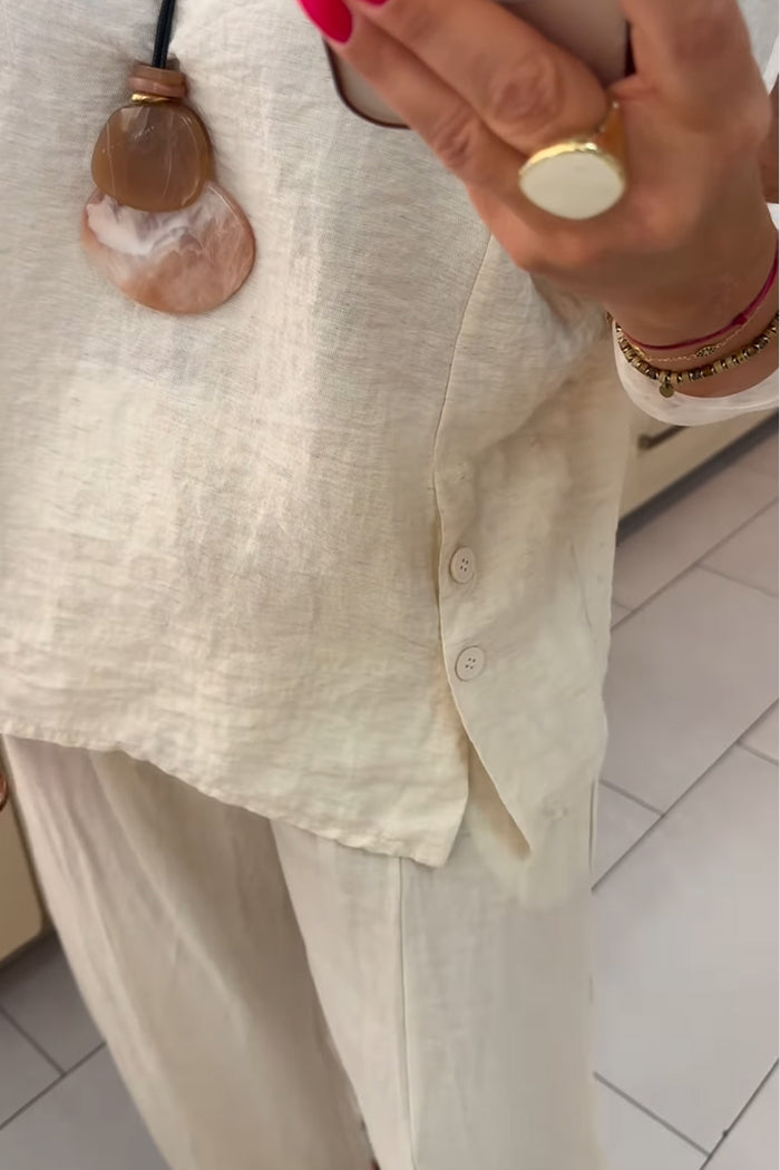 Women's Short Sleeve Top And Long Pants Coordinated Set
