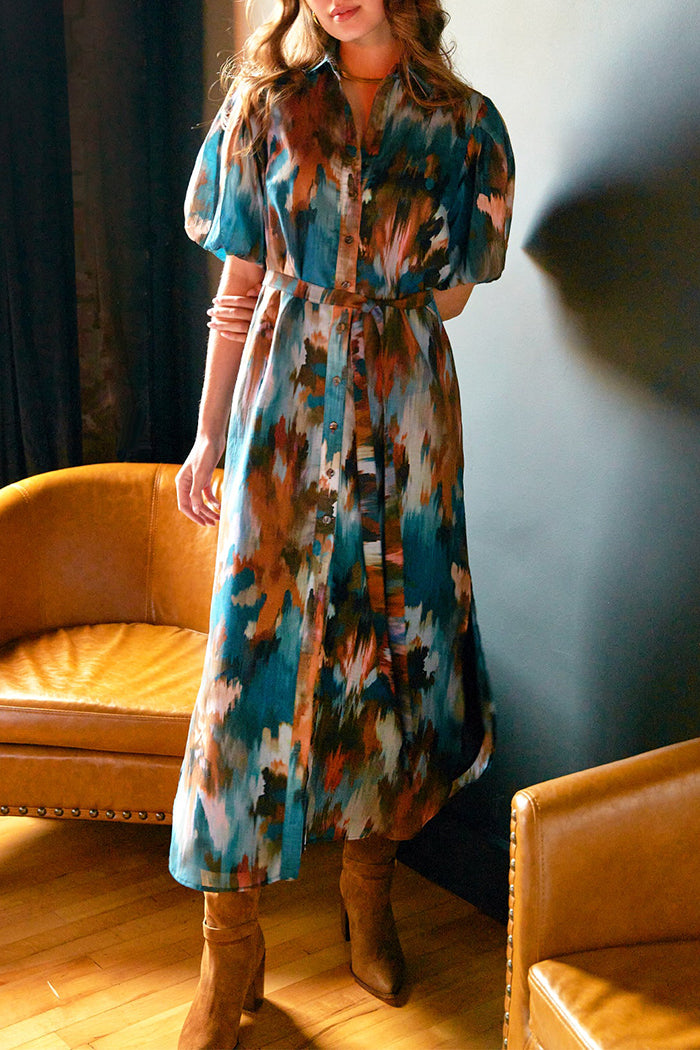 Bold Printed Puff Sleeve Dress