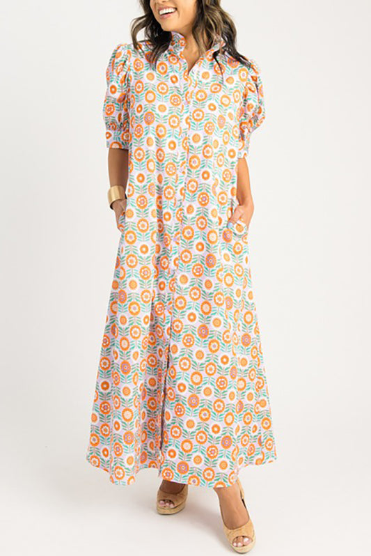 Floral Button Maxi Dress
