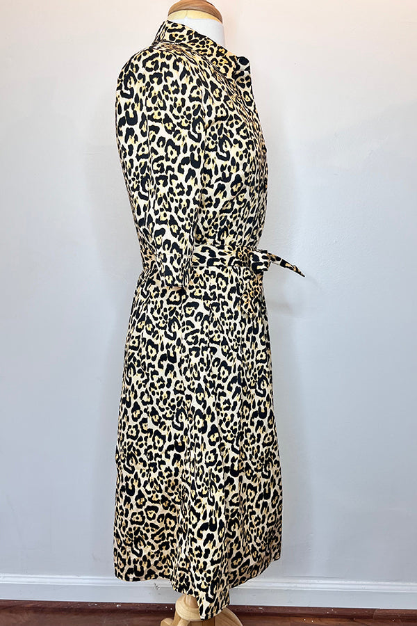Casual Leopard Belt Dress