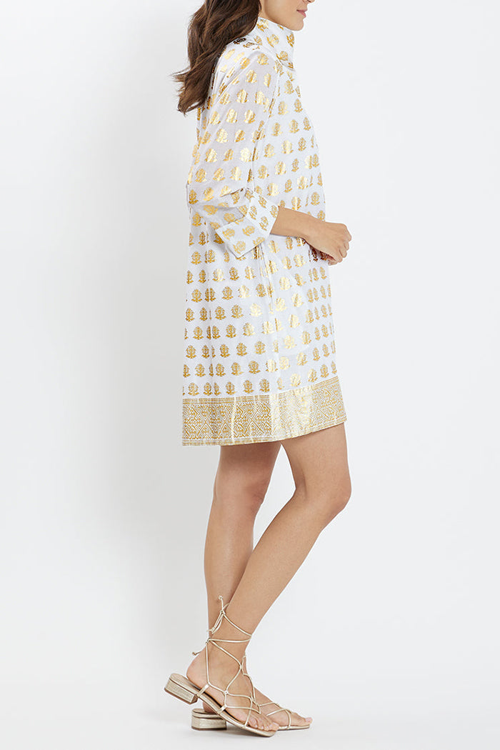 Printed Pattern Pocket Shift Dress