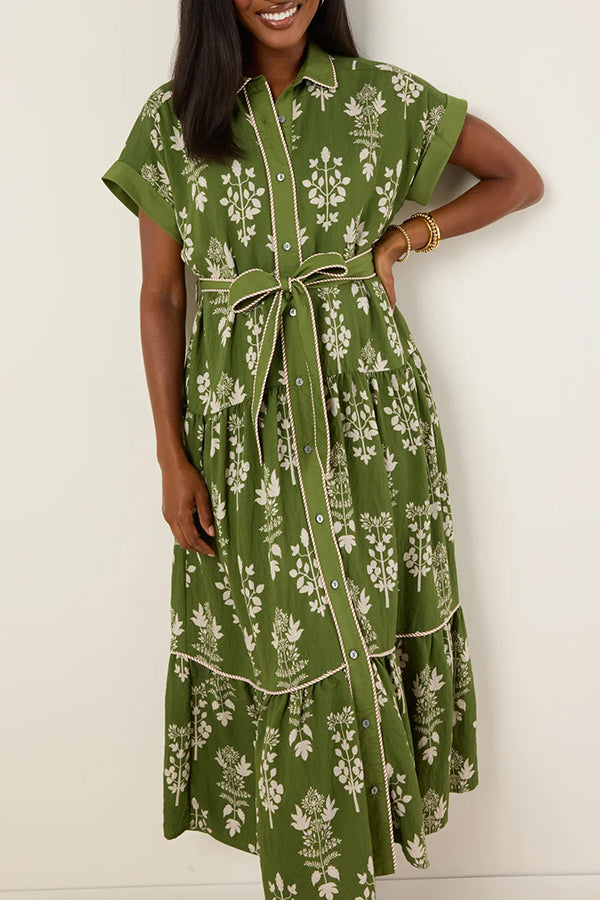 Casual Belt Floral Dress