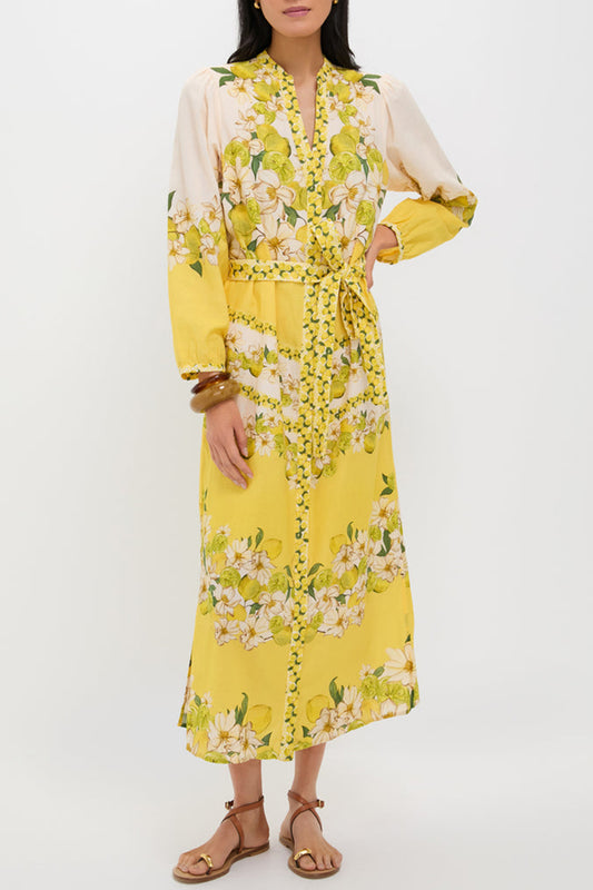 Casual Floral Pattern Belt Dress