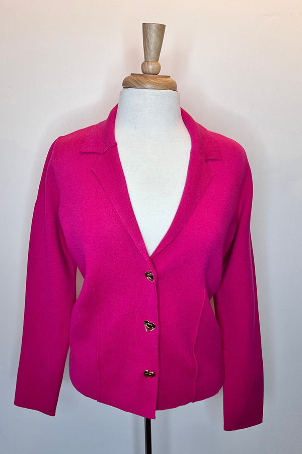 Casual Heart Button Sweater