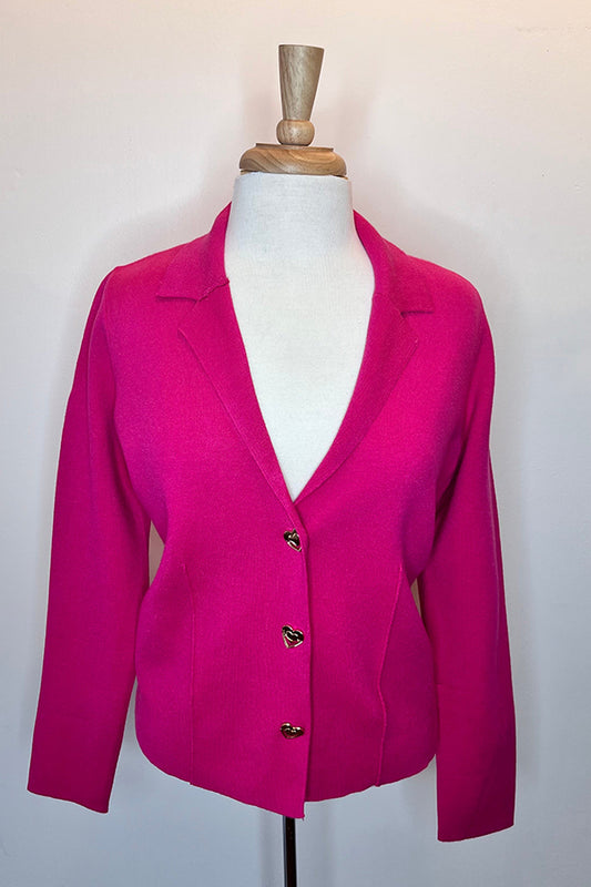 Casual Heart Button Sweater