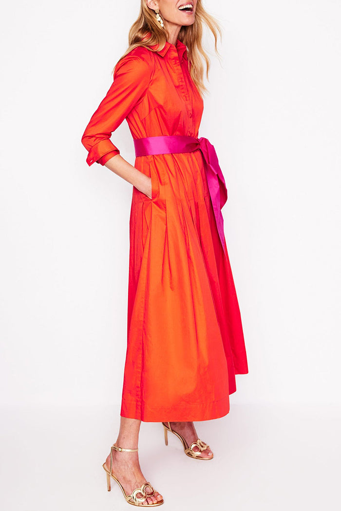 Maxi Pleated Bow Dress