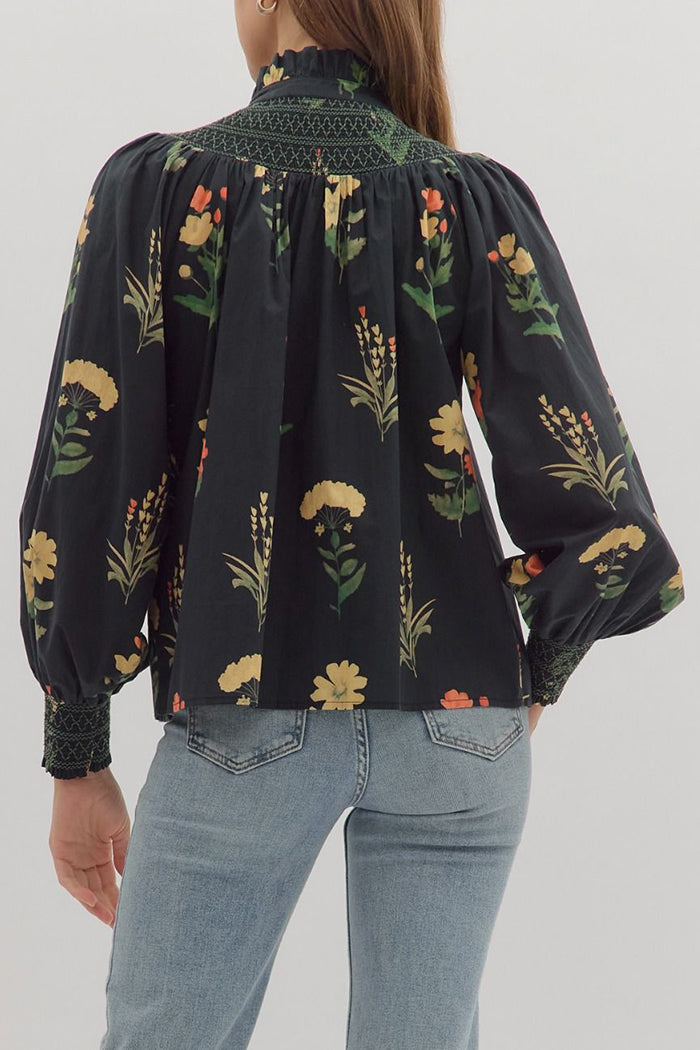 Ruffles Collar Floral Top