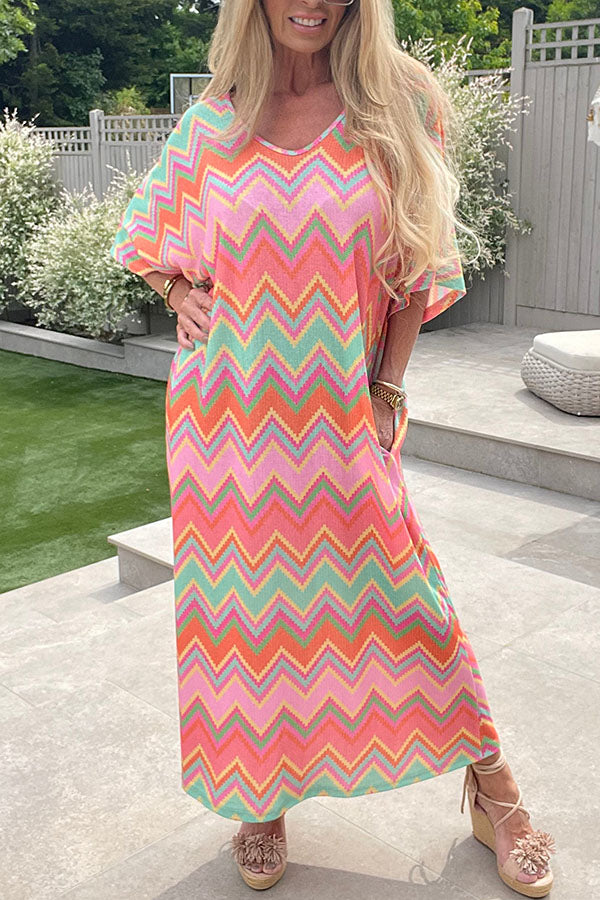 Colorful Striped Pocket Dress