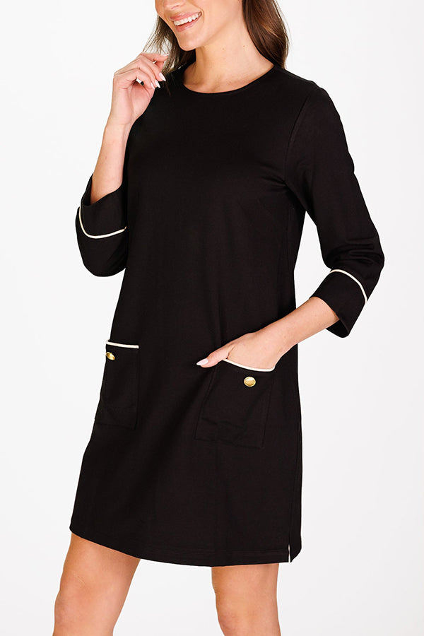 Casual Long Sleeved Pocket Dress