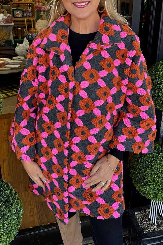 Puff Pattern Pockets Long Jacket