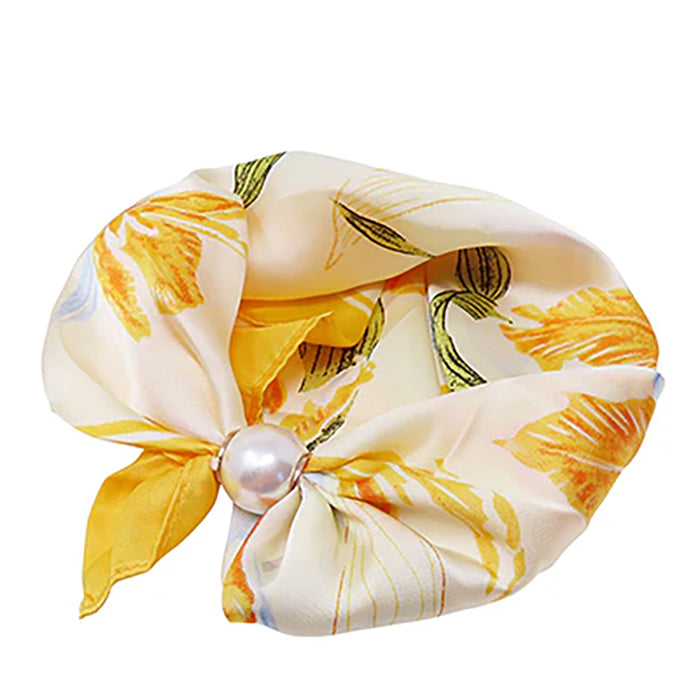 Pearl Magnet Floral Scarf Necklace