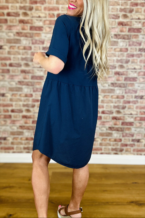 Casual Button Detail Dress