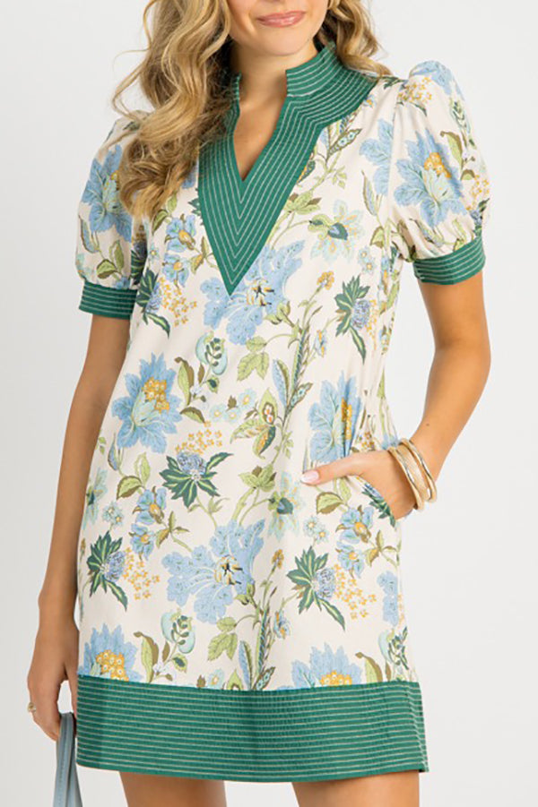Casual Pocket Floral Dress