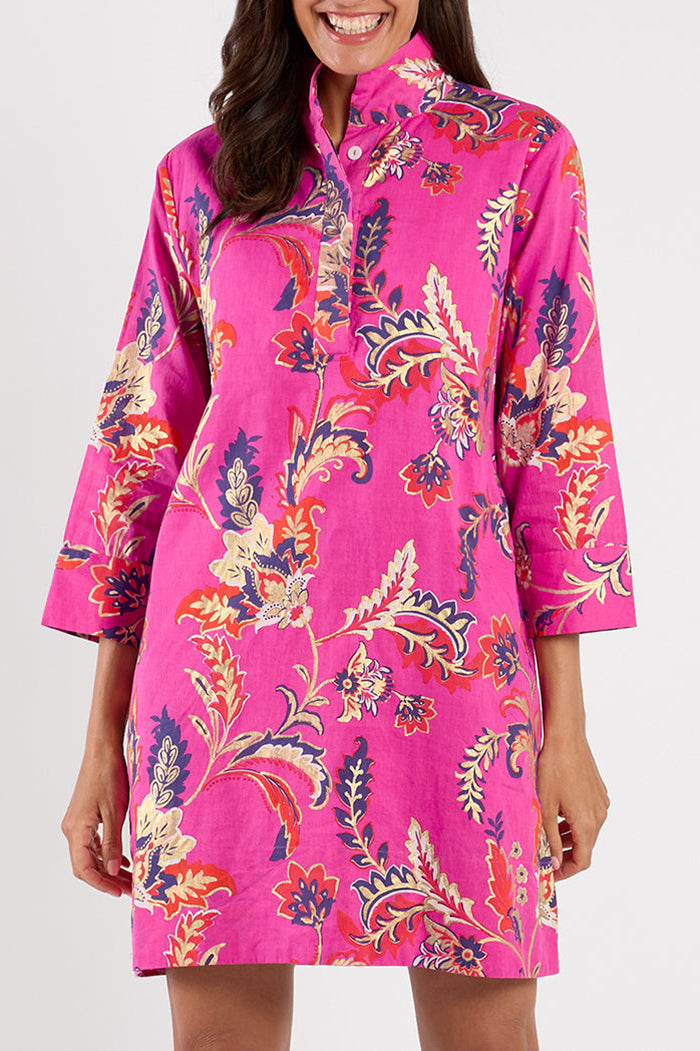 Feathered Floral Pocket Dress