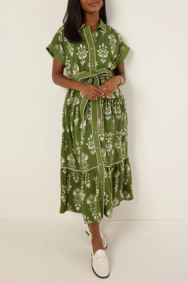 Casual Belt Floral Dress