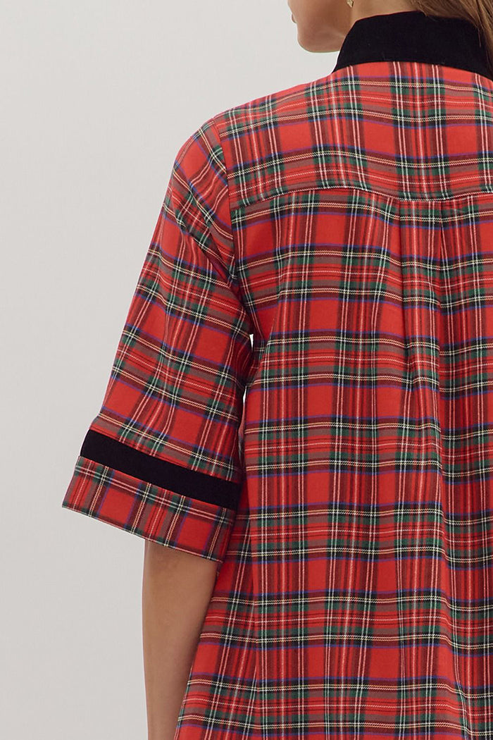 Casual Plaid Tunic Dress