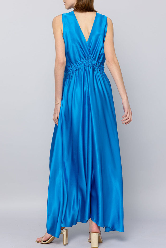 Elegant Solid Color Sleeveless Pocket Dress