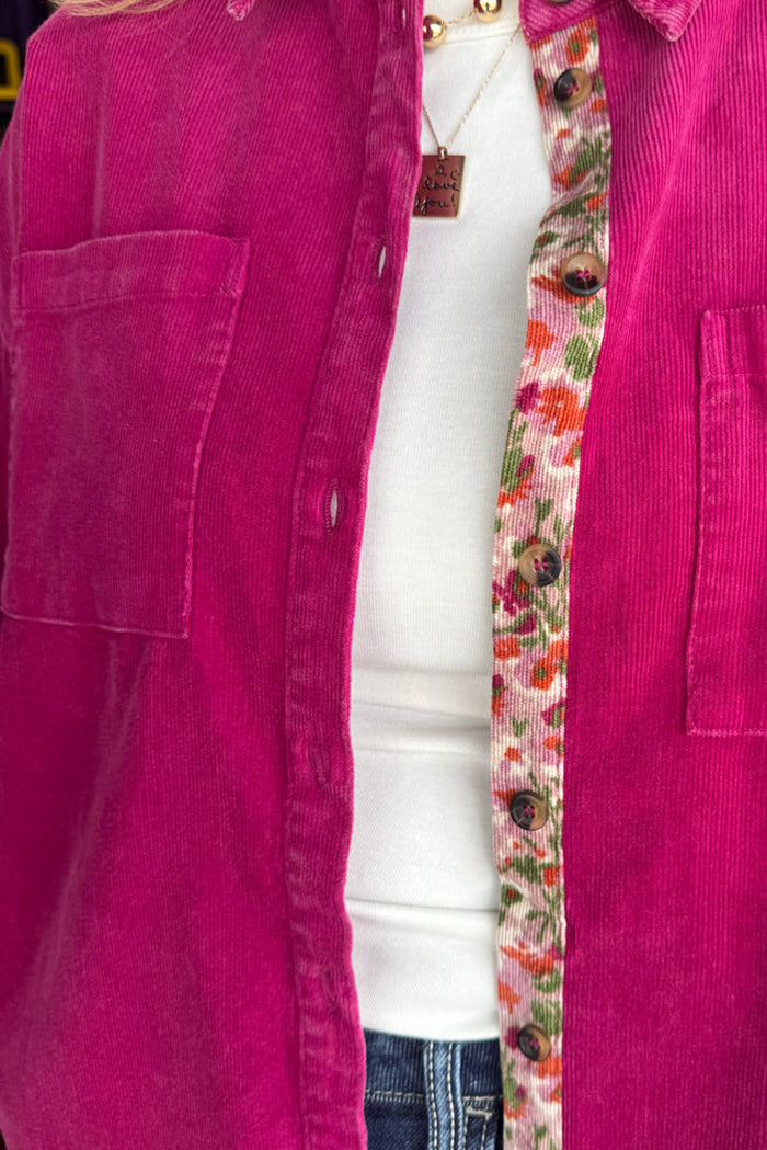 Casual Corduroy Pocket Top