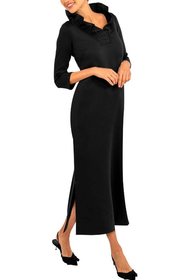 Ruffneck Solid Maxi Dress