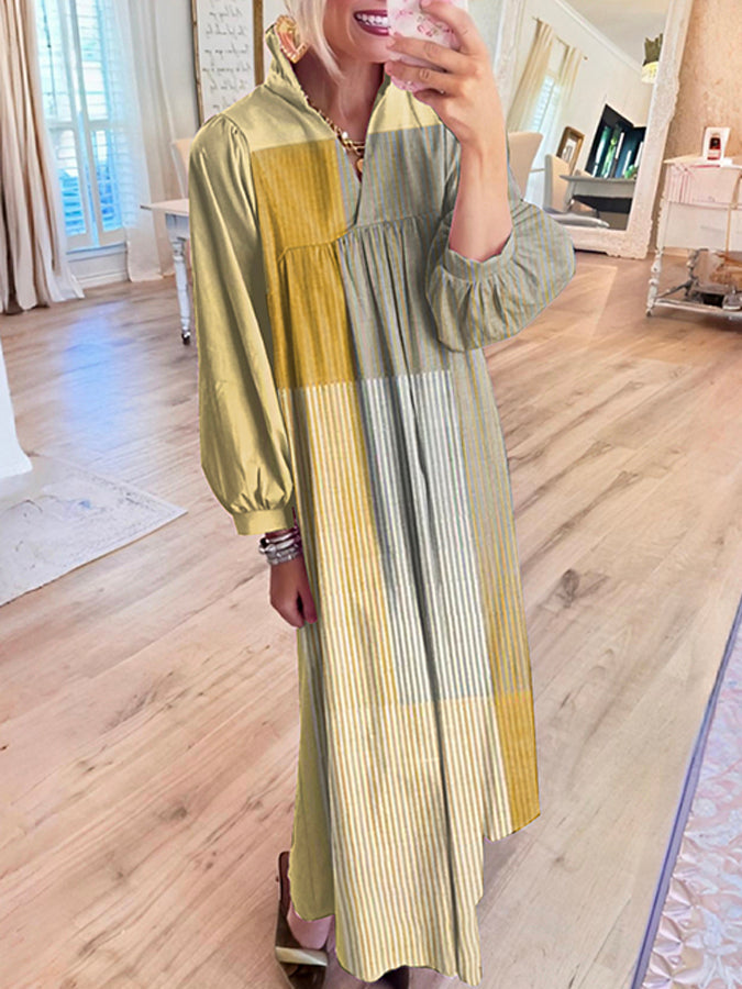 Casual Stripes Maxi Dress