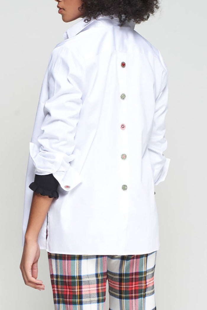 Casual Button Back Blouse