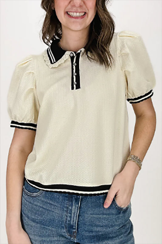 Puff Sleeve Striped Top