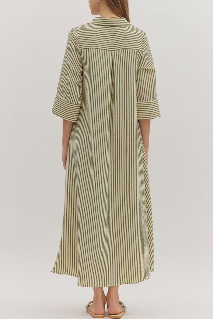 Casual Vertical Striped Dress