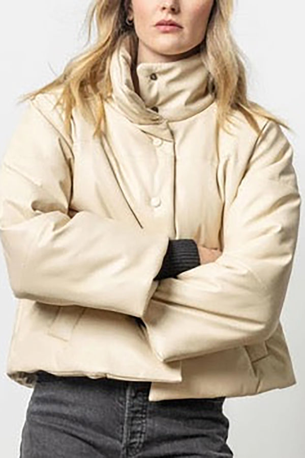 Turtleneck Quilted Pocket Jacket