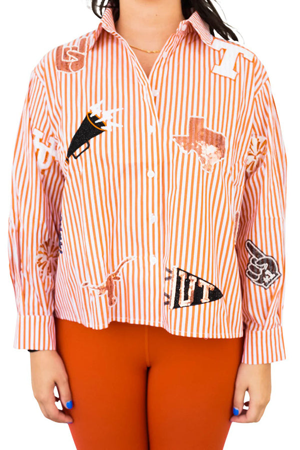 Mini Icon Embellishments Stripes Top