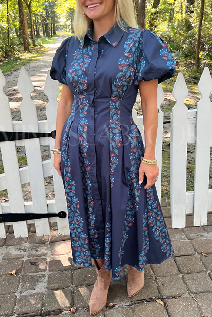 Puff Sleeve Floral Dress