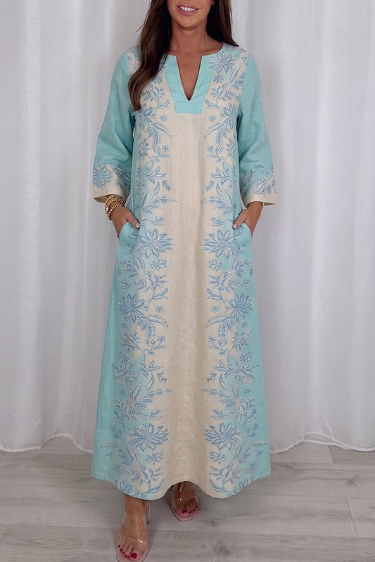 Casual Floral Pocket Maxi Dress