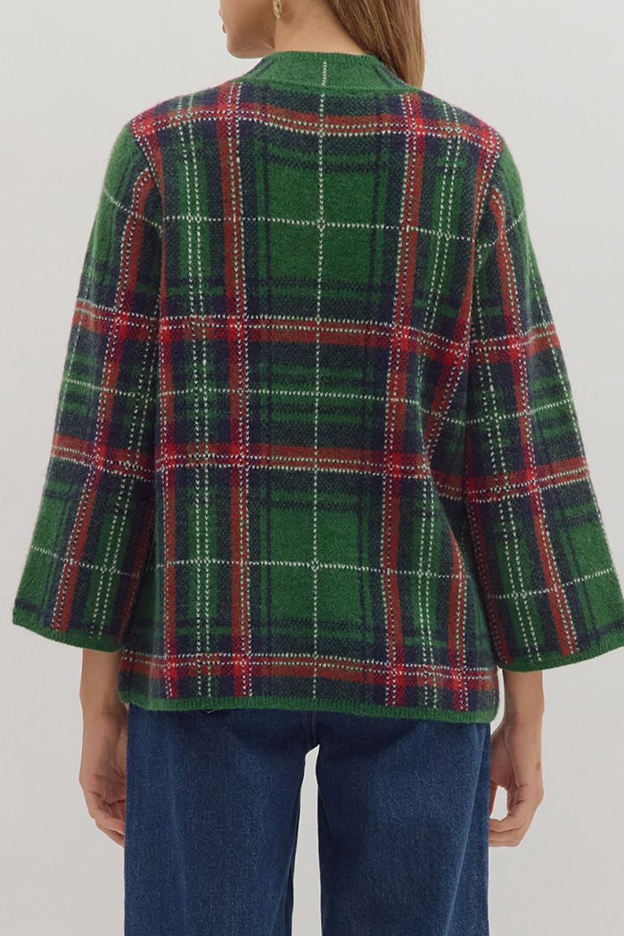Traditional Plaid Knit Sweater